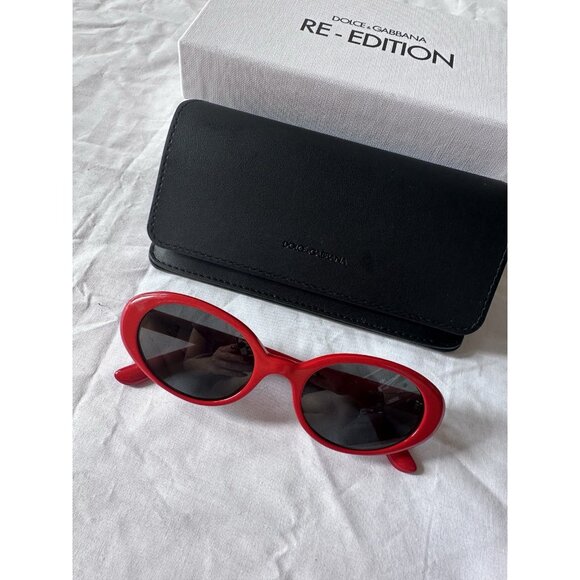 Dolce & Gabbana Oval Sunglasses Red Re-Edition - Picture 1 of 8